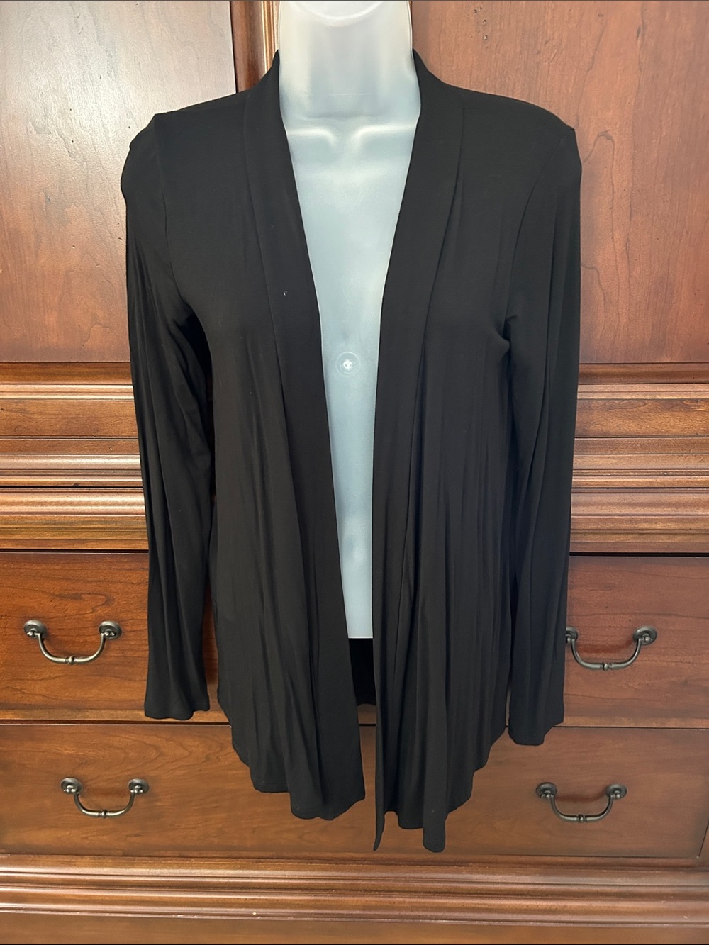 Renee C. Black Open Front Lightweight Cardigan